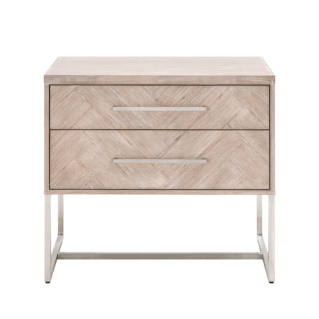 Herringbone Greywash Nightstand