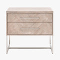 Herringbone Greywash Nightstand