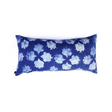 Indigo Filament Lumbar Pillow Cover Back