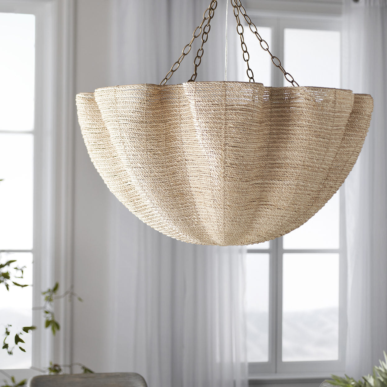 Palecek Isla Woven Rope Chandelier