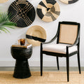 Java Pedestal Stool and Aiden Black Arm Chair Styled