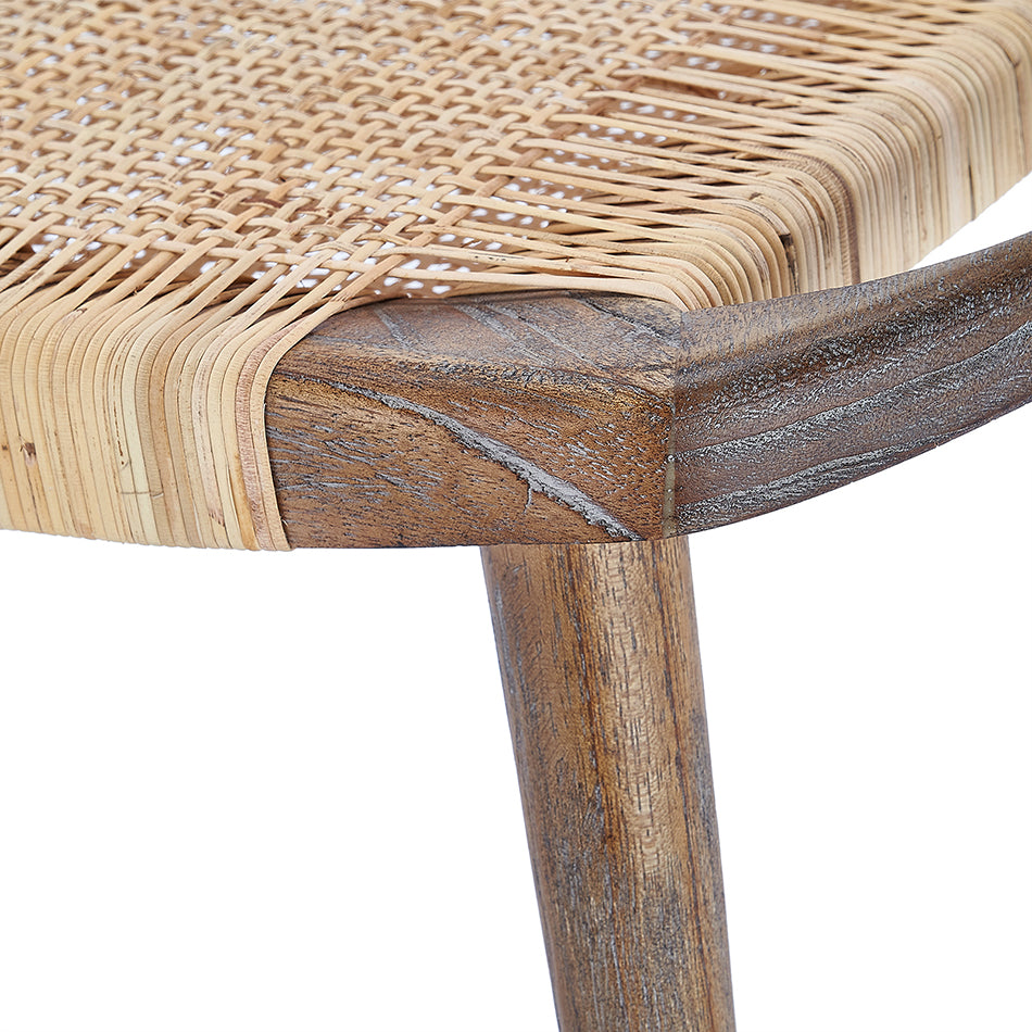 Jeremiah Woven Cane Stool Closeup