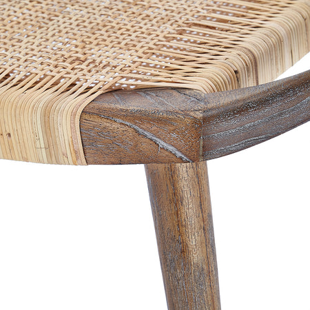 Jeremiah Woven Cane Stool Closeup