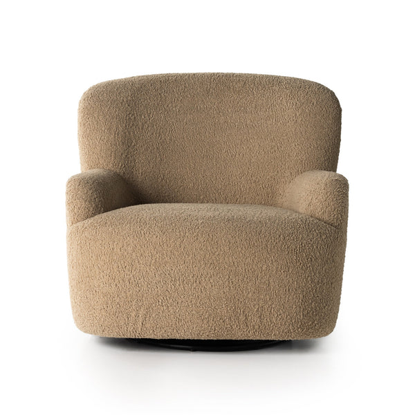 Kade Camel Swivel Chair Front View
