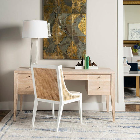 Kira Oak Desk Styled in living room