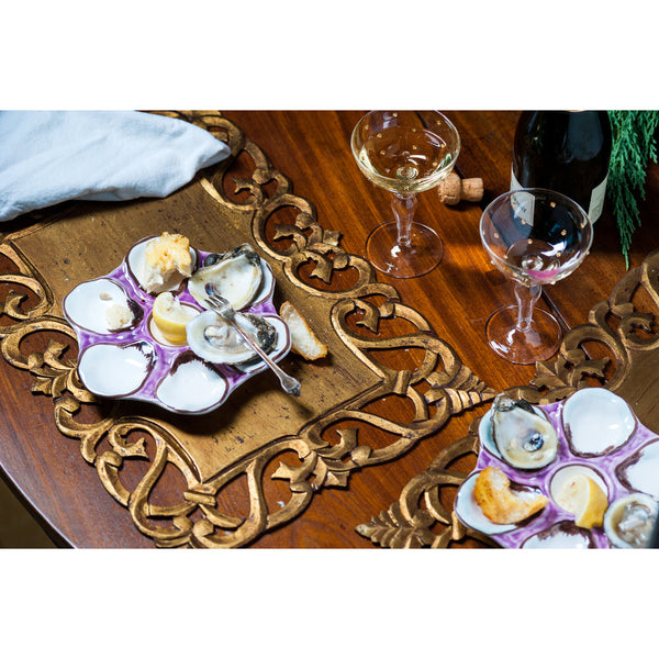 Lavender Oyster Plate Styled
