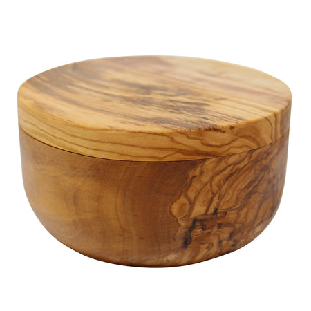 Olive Wood Salt + Pepper Cellar Closed View