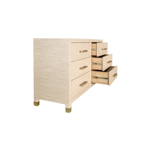 Lowery Natural Grasscloth Dresser Open View