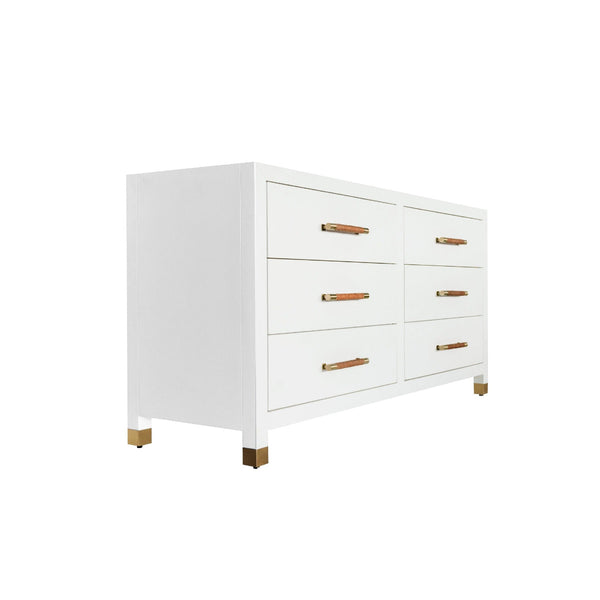 Lowery White Lacquer Dresser Angle View