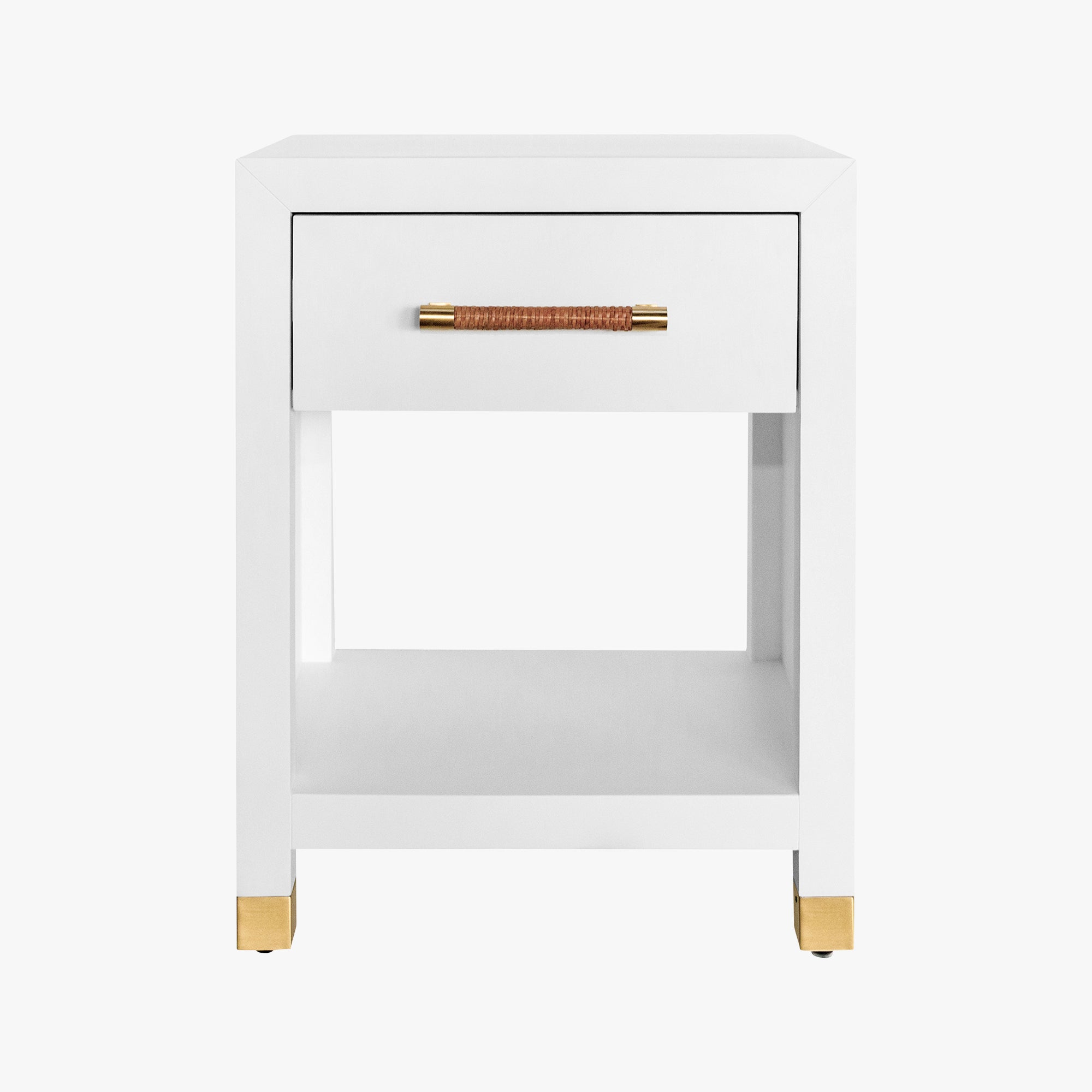 Lowery White Lacquer Side Table by Dear Keaton