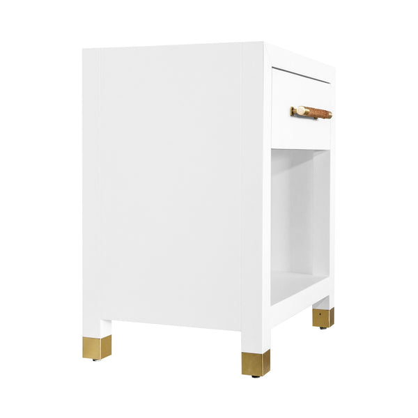 Lowery White Lacquer Side Table Angle View