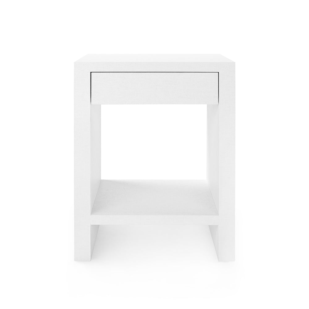 Madison White Grasscloth Side Table From Dear Keaton