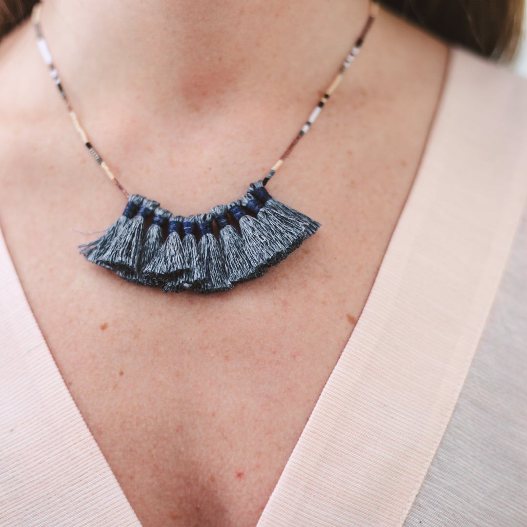 Marae Ash Choker Necklace On Model