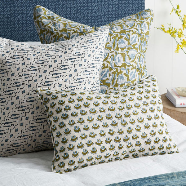 Marbella Moss Pillow Cover Styled