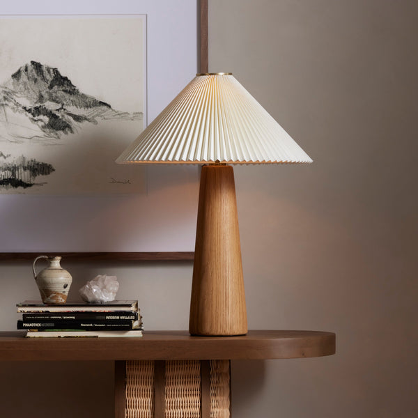 Marion Oak Table Lamp Styled