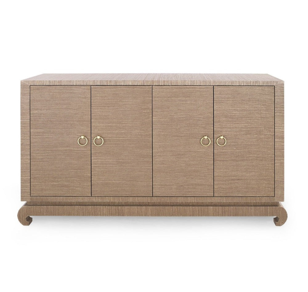 Merida Brown Grasscloth Credenza