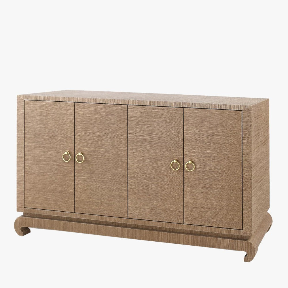 Merida Brown Grasscloth Credenza