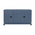 Merida Navy Grasscloth Credenza Back