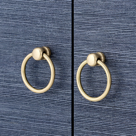 Merida Navy Grasscloth Hardware