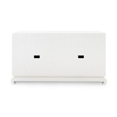 Merida White Grasscloth Credenza Back