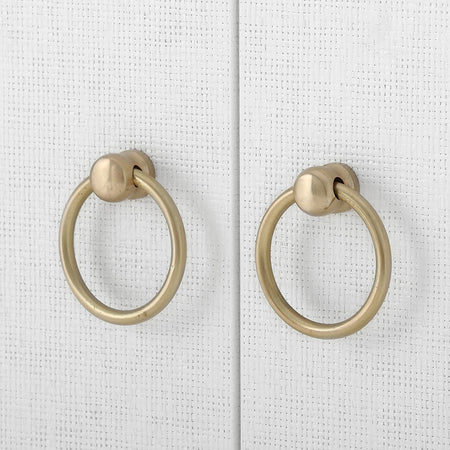 Merida White Grasscloth Credenza Hardware