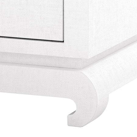 Merida White Grasscloth Credenza Leg