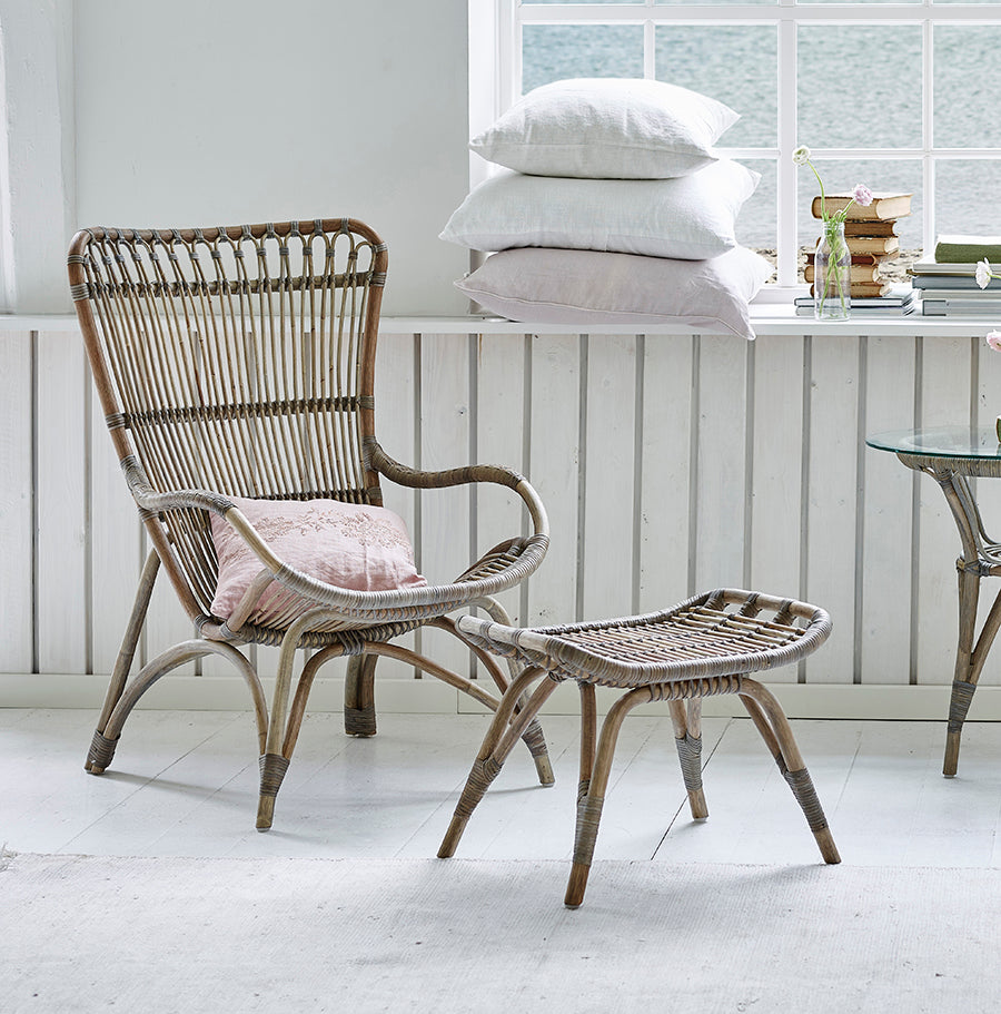 Monet Grey Rattan Lounge Chair Styled