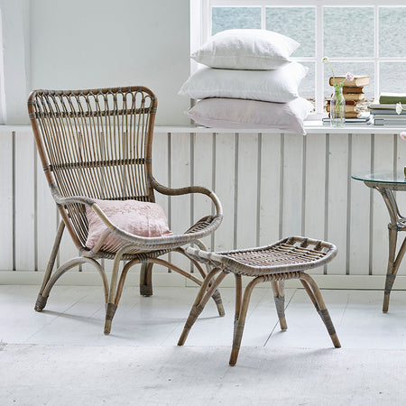 Monet Grey Rattan Lounge Chair Styled