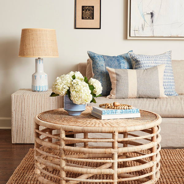 Montauk Natural Rattan Coffee Table Styled