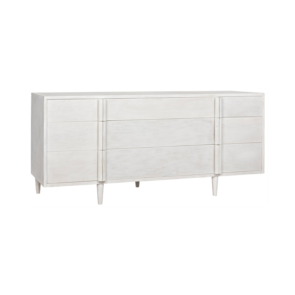 Morton White Nine Drawer Dresser Angle