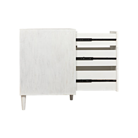 Morton White Nine Drawer Dresser Side Open