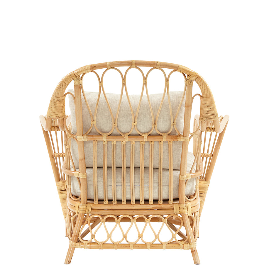 Nassau Rattan Lounge Chair Back View