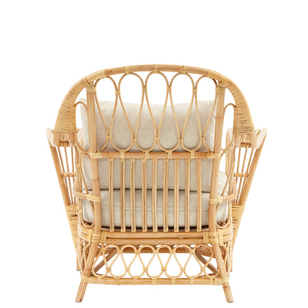 Nassau Rattan Lounge Chair Back View