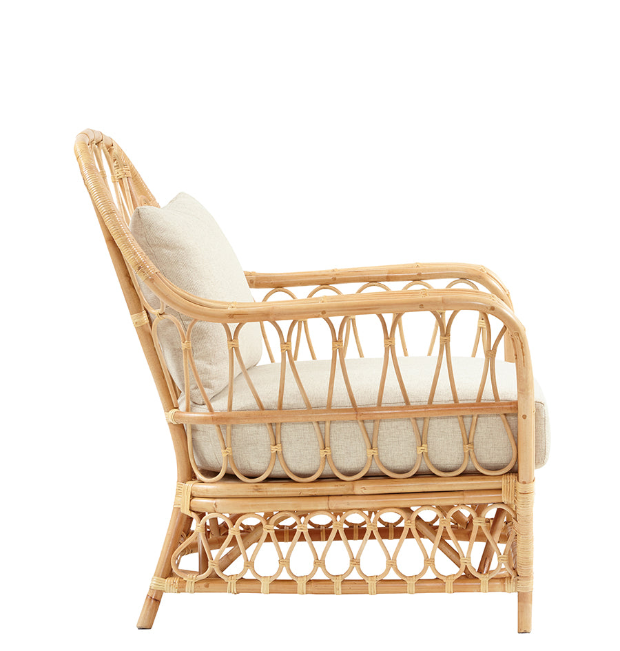 Nassau Rattan Lounge Chair Side View