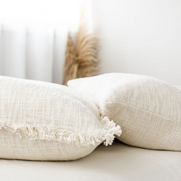 Natural Khadi Cotton Pillow Cover Closeup