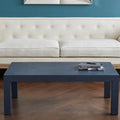 Parsons Navy Grasscloth Coffee Table Styled