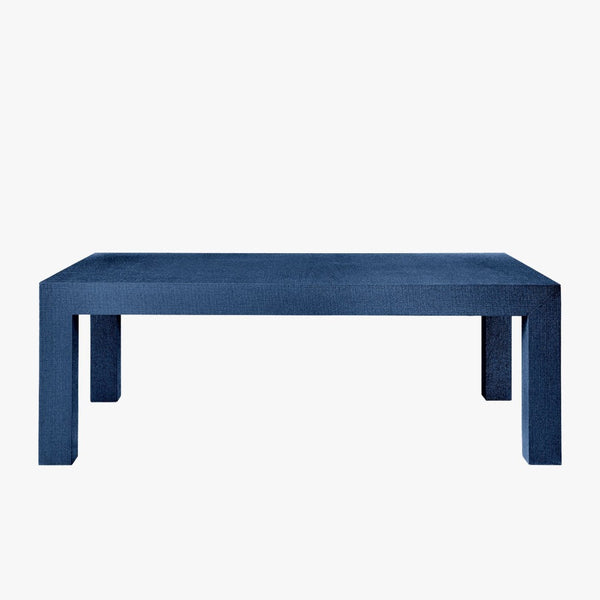 Parsons Navy Grasscloth Coffee Table