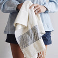 Riviera Navy Ribs Hand Towel Styled