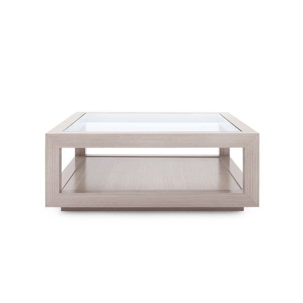 Newsom Grey Square Coffee Table Front View