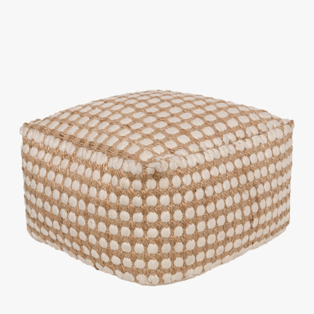 Dottie Woven Jute Pouf