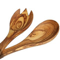 Olive Wood Salad Servers Closeup