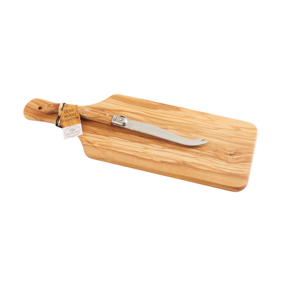 Olive Wood Board and Knife Set from Dear Keaton
