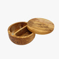 Olive Wood Salt + Pepper Cellar