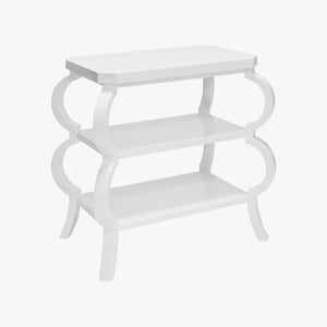 Ondine White Lacquer Side Table