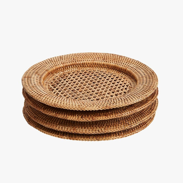 Open Weave Rattan Charger Stack