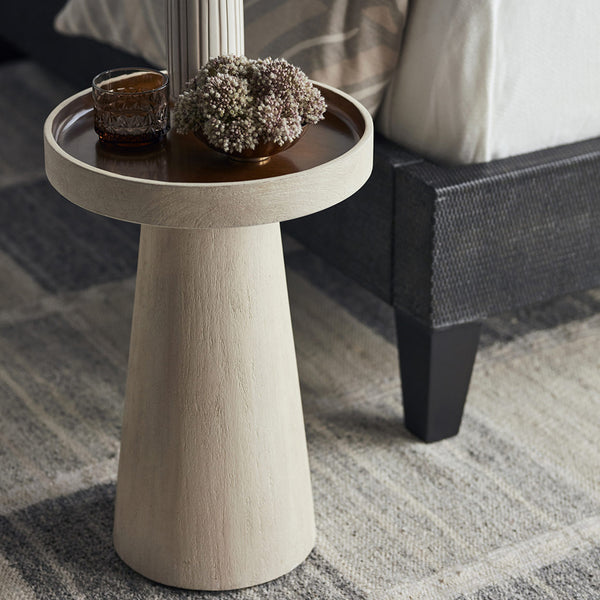 Orson White Wood Side Table Styled