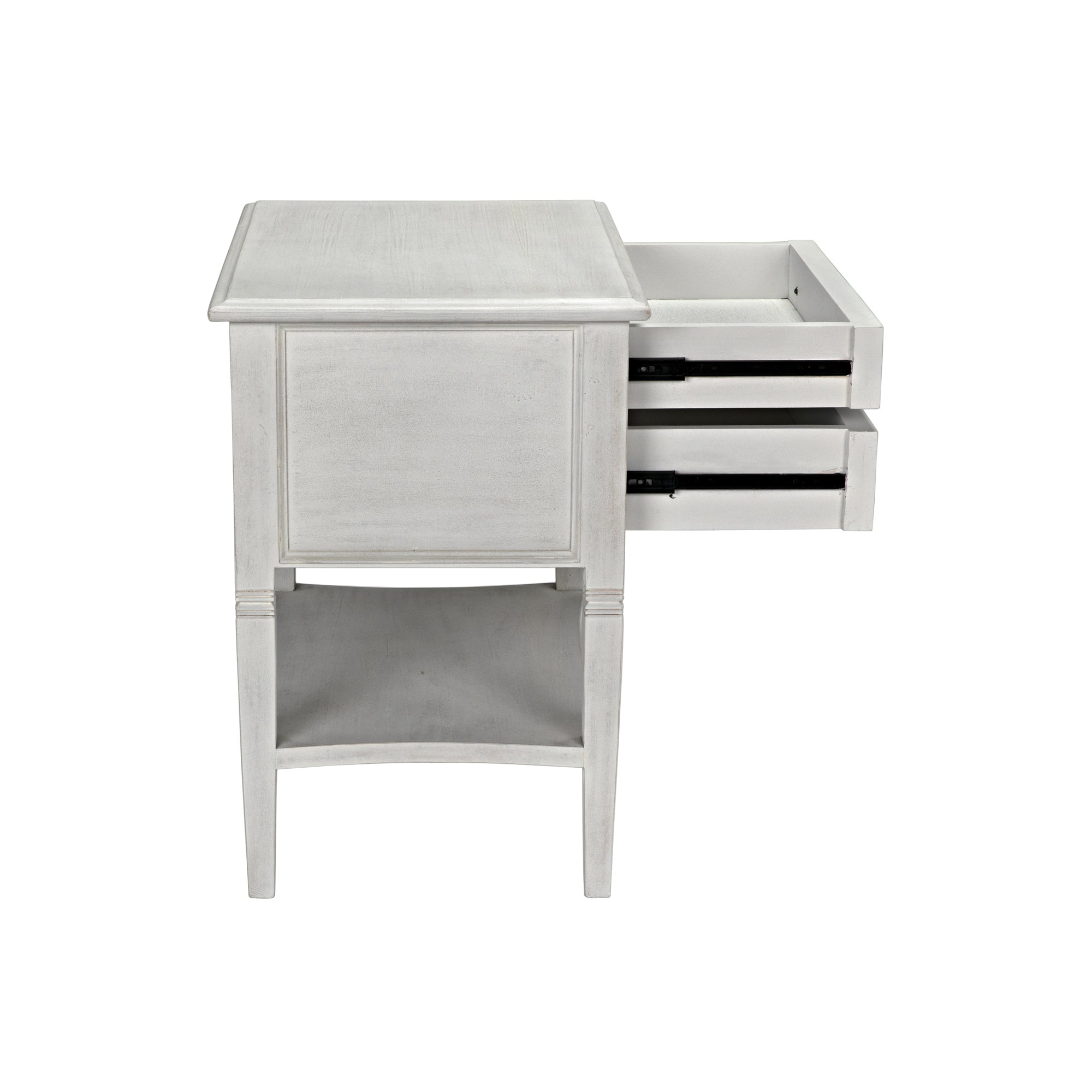 Oxford Whitewash Side Table Open View