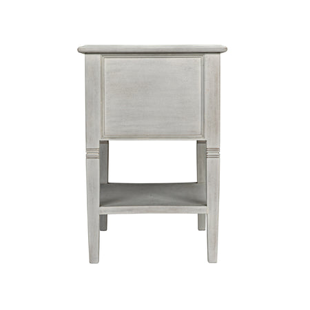 Oxford Whitewash Side Table Side View