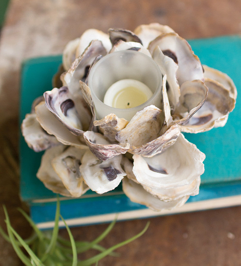 Oyster Shell Votive Candle Holder Styled