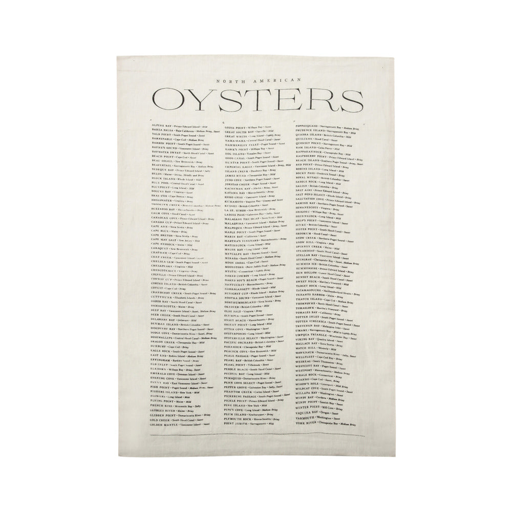 Oyster List Tea Towel From Dear Keaton